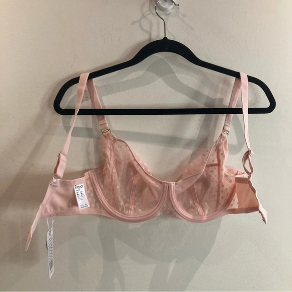 FREYA Sz 30G(34C equivalent) Starlight Lacy Polka Dot Underwire Balcony Bra NEW - Picture 2 of 9